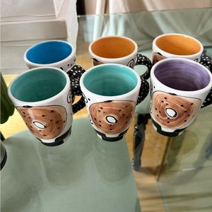 Vibrant Hand-Painted Ceramic Mug Set